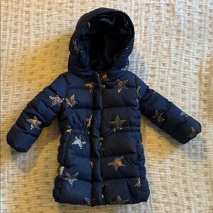 Baby Gap Navy Star Patterned Puffer Coat